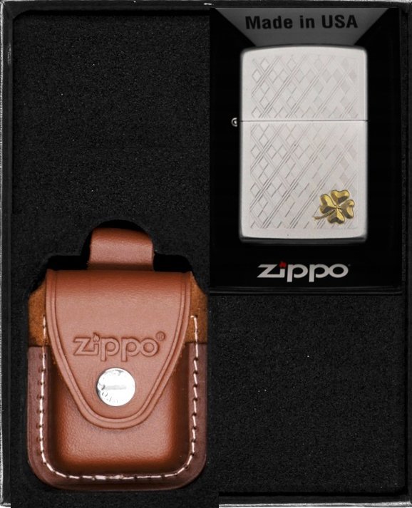 Zestaw ZIPPO Zapalniczka STUNNING. FOUR LEAF CLOVER Prezentowy No2