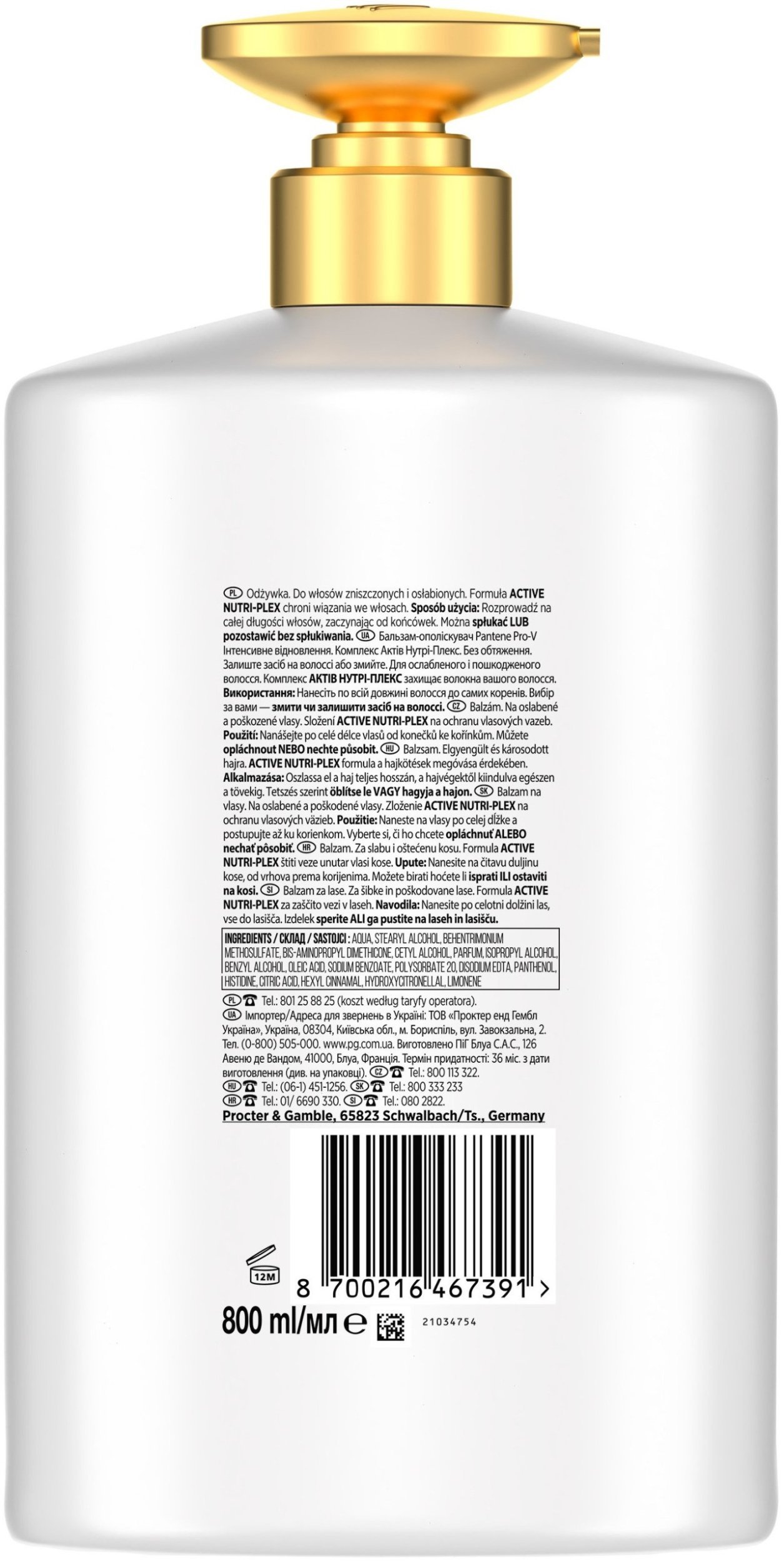 Plaukų kondicionierius Pantene Repair & Protect, 800 ml