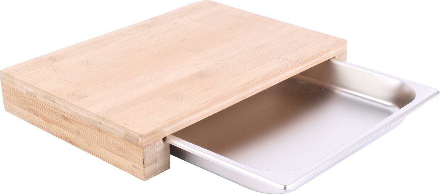 Deska do krojenia Intesi z tacą na okruszki bambusowa