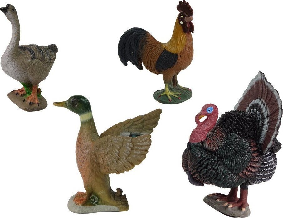 Figurka LeanToys Duży Zestaw Figurek Farma Wieś Indyk Kura Kogut Taczka 11 elementów