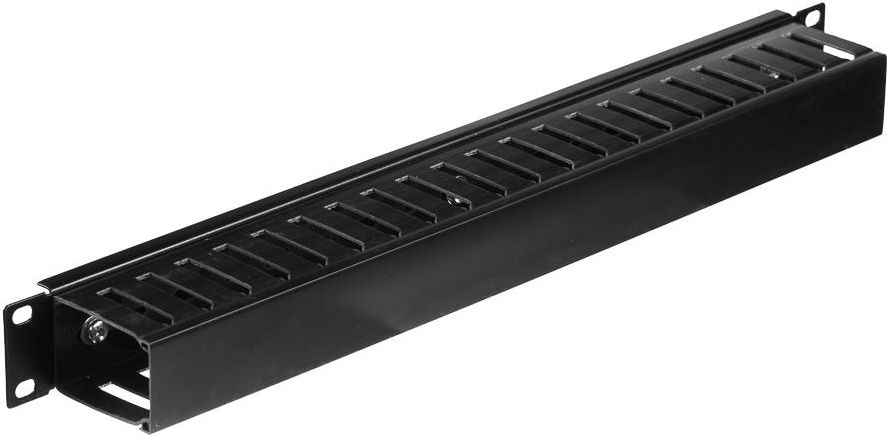 NetRack Kanał kablowy 19"/1U z pokrywą Czarny (119-001-010-004)