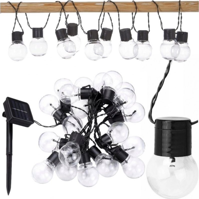 PrzydaSie Girlanda Świetlna Solarna Lampki 30 Led Żarówki