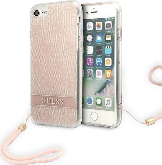 Guess Guess GUOHCI8H4STP iPhone SE 2022 / SE 2020 / 7/ 8 różowy/pink hardcase 4G Print Strap