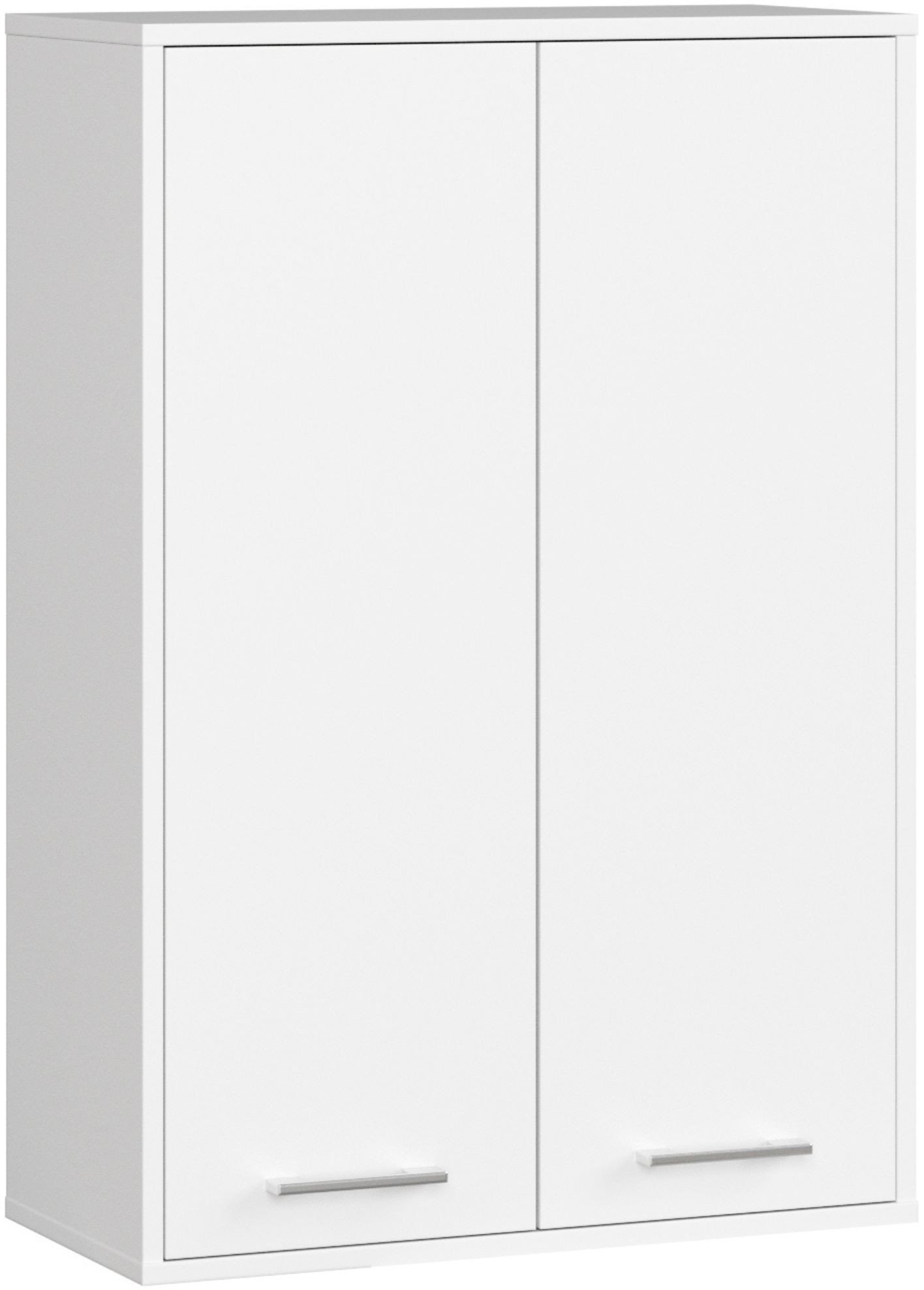 Szafka wisząca łazienkowa FIN 64 cm 2 drzwi 4 półki pojemna - biała