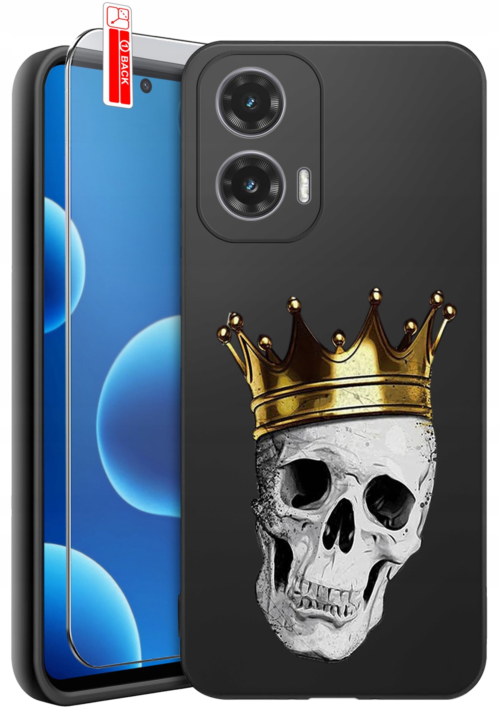 ETUI do Motorola Moto G45 5G | WZORY | SILIKONOWE MATT CASE + SZKŁO 9H