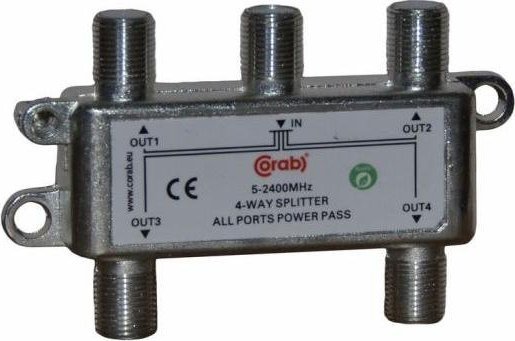 CORAB Rozgałęźnik sygnału splitter 5-2400Mhz 4 wyjścia power pass CORAB