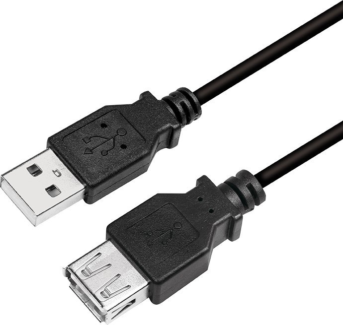 Kabel USB LogiLink USB-A - USB-A 2 m Czarny (CU0010B)