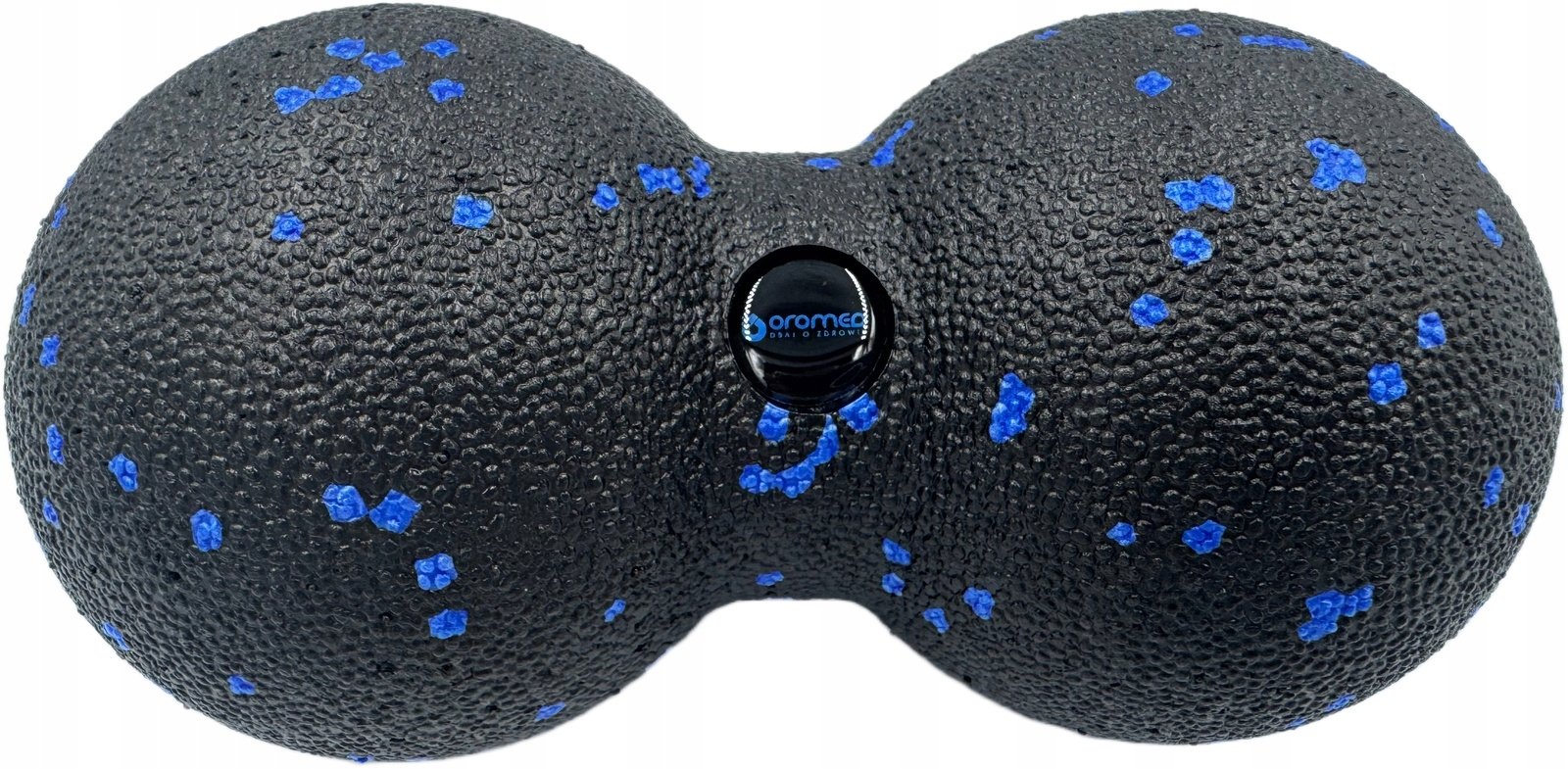 Podwójna piłka do masażu 8 cm czarno - niebieska one size