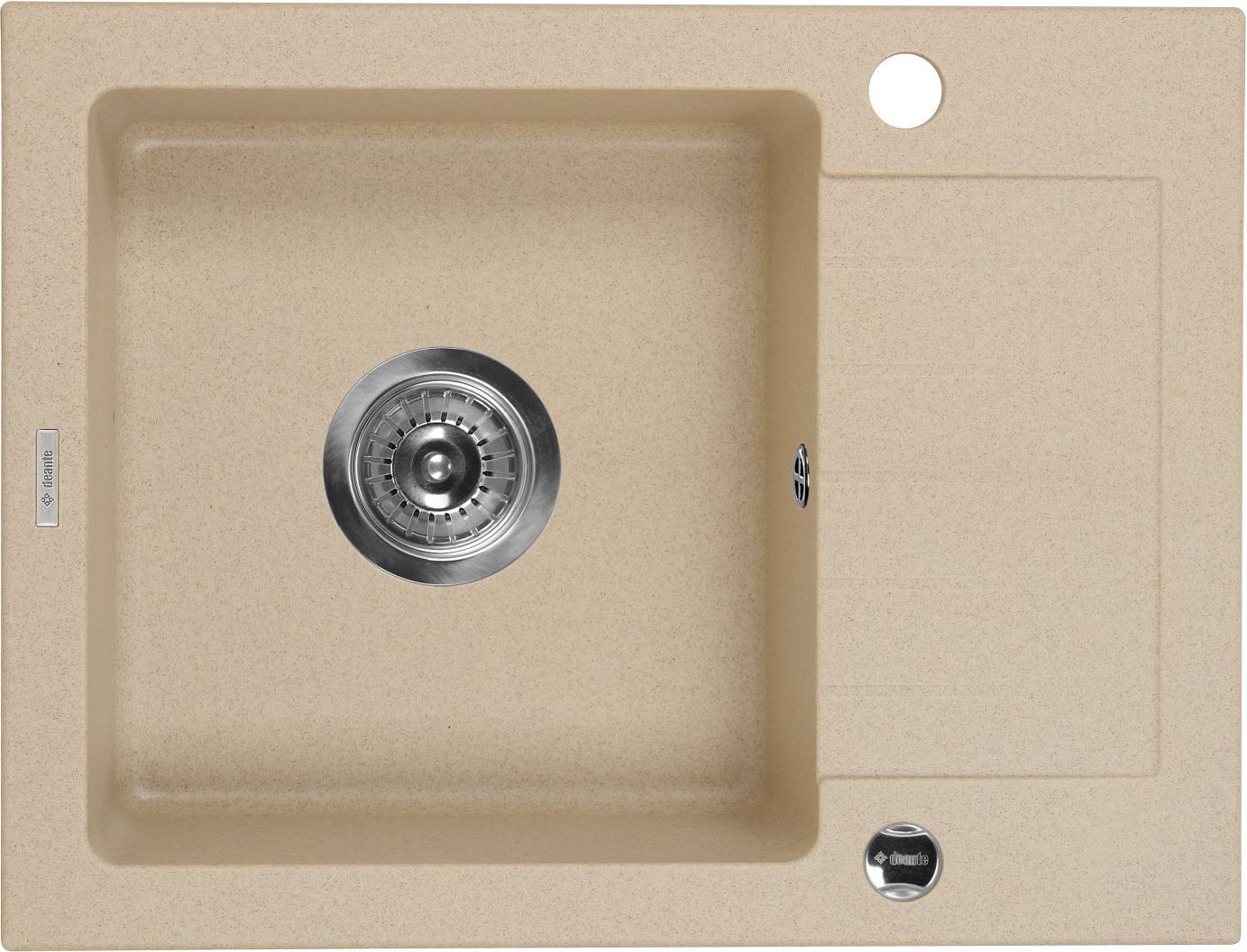 Zlewozmywak Deante 1-komorowy Zorba z krótkim ociekaczem 44 x 58cm piaskowy (ZQZ 711A)