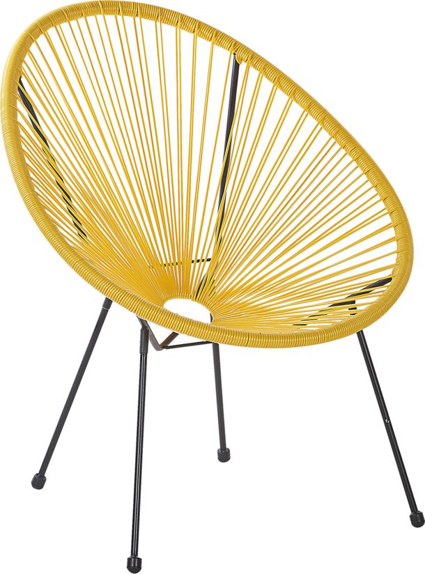 Beliani Krzesło rattanowe żółte ACAPULCO II