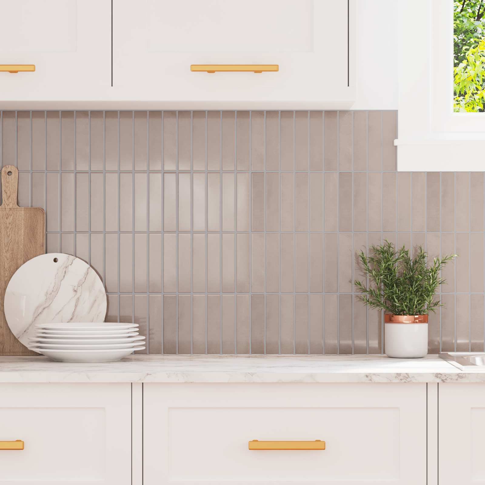 vidaXL Naklejki dekoracyjne 20 pcs Beżowa kawa 29 x 22,9 x 0,8 cm