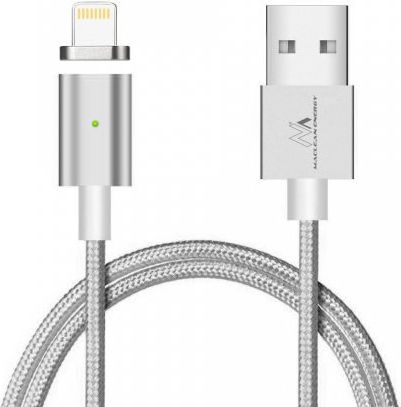 Kabel USB Maclean USB-A - Lightning 1 m Srebrny (MCE161)