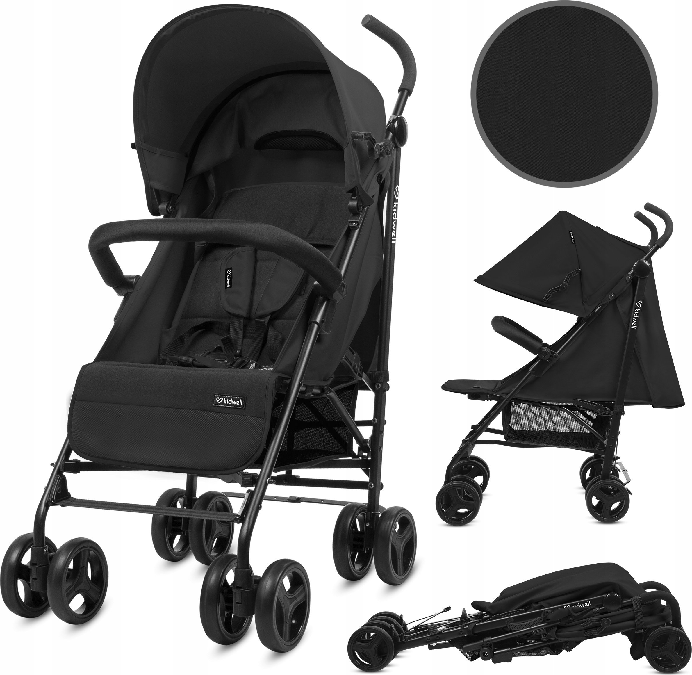 Wózek Kidwell KIDWELL WÓZEK PARASOLKA QUGAR BLACK 5901130105212