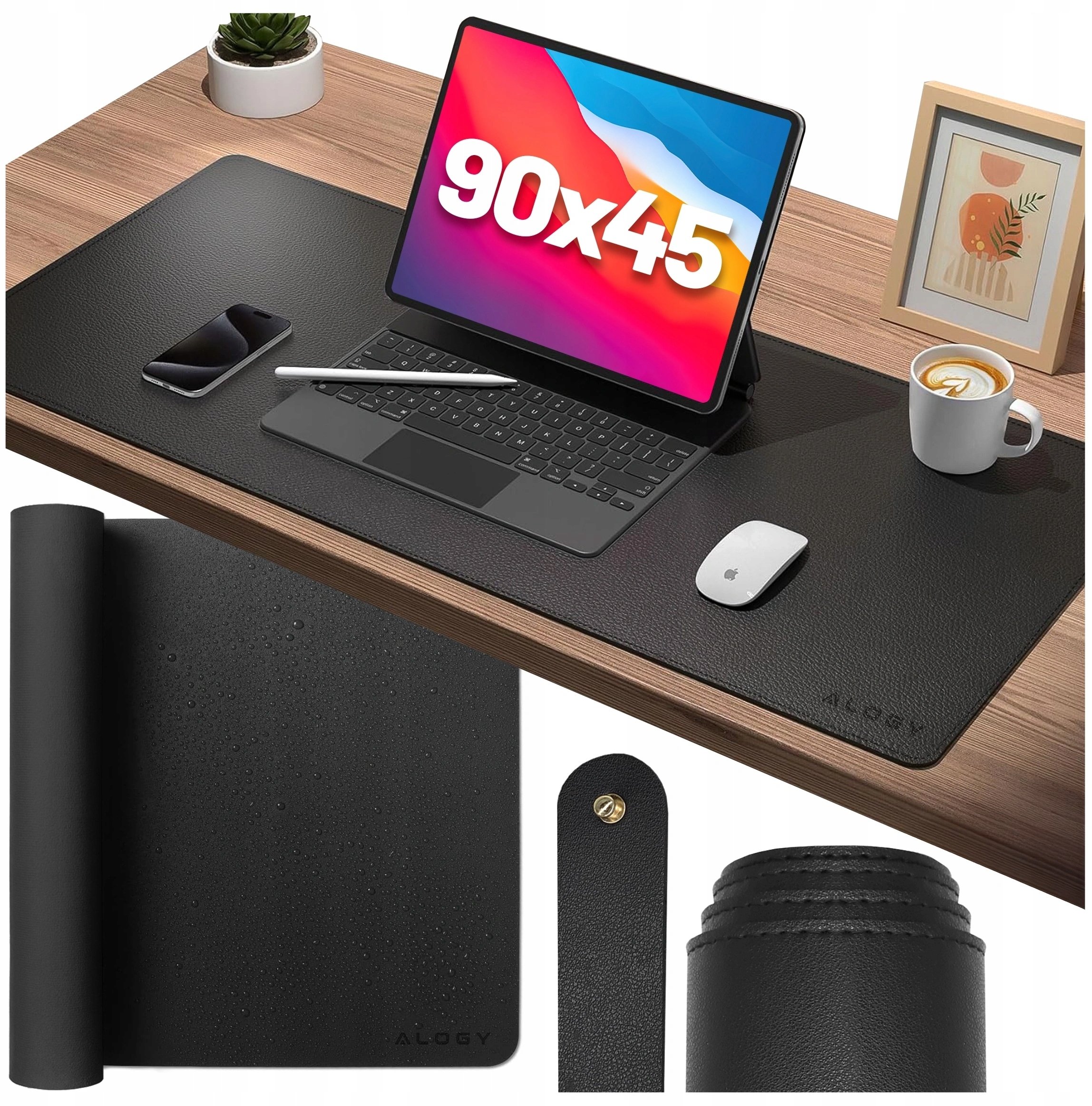 Alogy Podkładka na biurko 9045 cm antypoślizgowa mata ochronna pod mysz i klawiaturę stylowa i trwała
