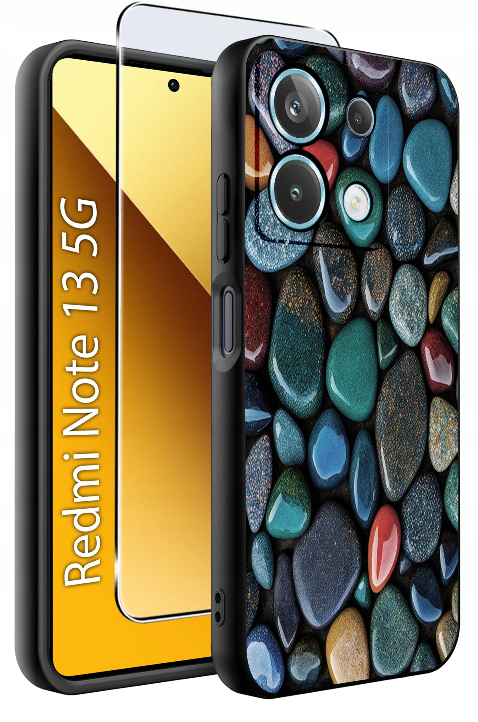 ETUI do Xiaomi Redmi Note 13 5G WZORY |SILIKONOWE MATT CASE +SZKŁO 9H