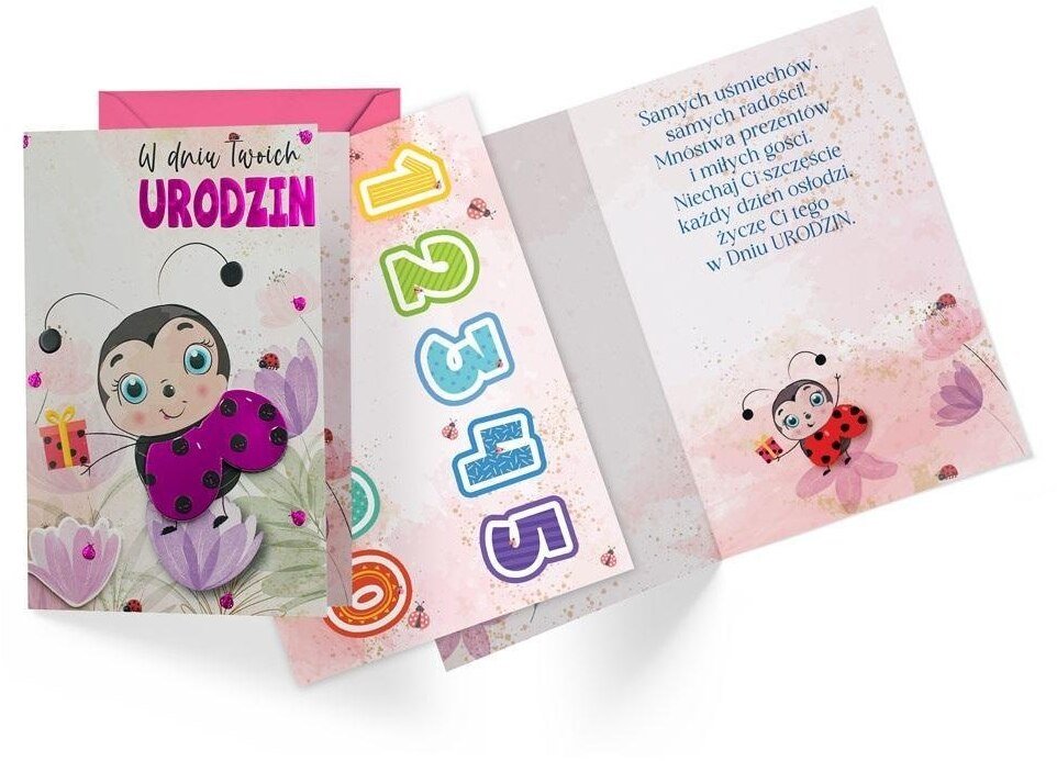 Karnet B6 Urodziny dziecięce (wymienne cyfry)