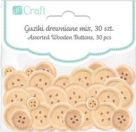 DP Craft GUZIKI DREWNIANE MIX, 30 SZT. - NATURALNE Dalprint