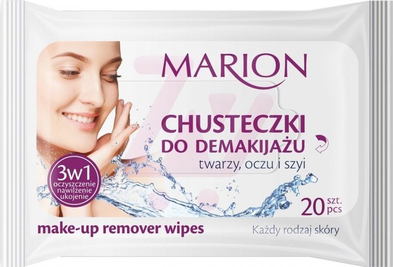 Marion Chusteczki do demakijażu twarzy, oczu i szyi do każdej skóry 20 szt.