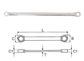 Jonnesway Klucz oczkowy dwustronny 17 x 19mm (W611719)