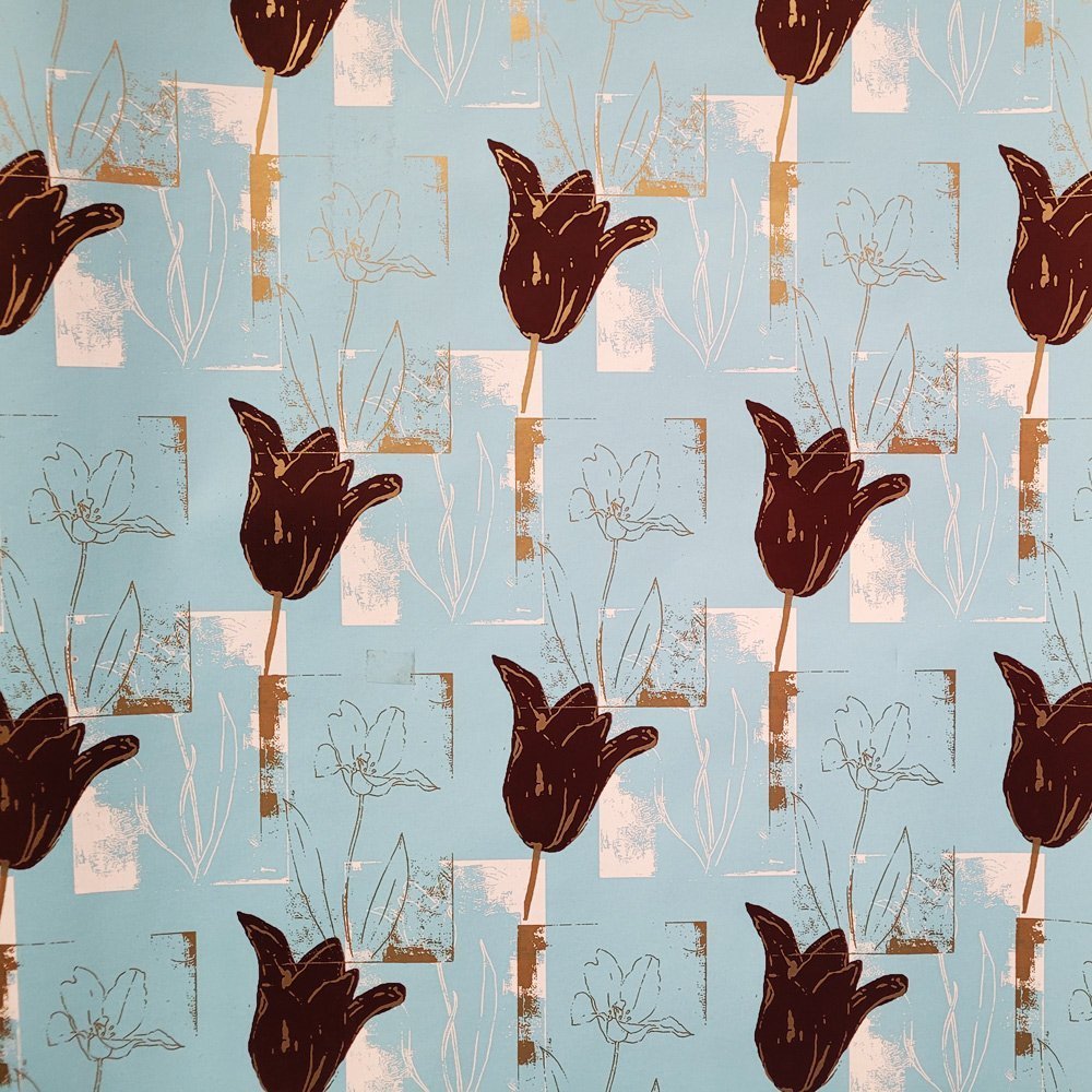 Papier tulipan niebieski do prezentów 57cmx20m 20m305