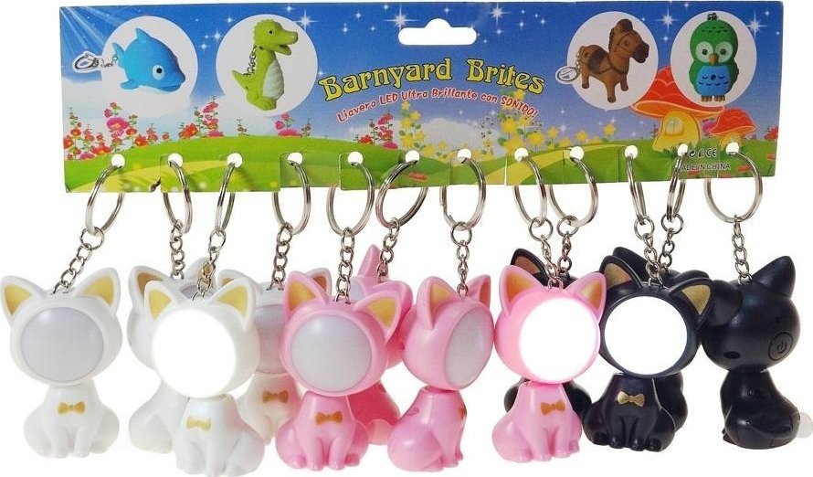 Brelok kotek ze światłem MIX (12szt)