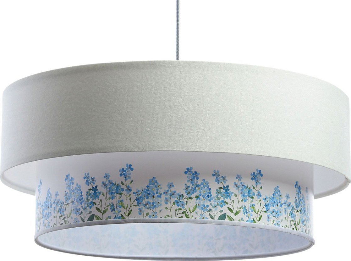 Lampa wisząca Lumes Biała lampa wisząca z welurowym kloszem - S427-Ansa