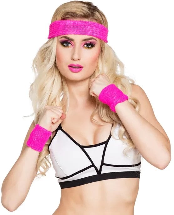 Boland 01895, Sweatband, Adult, Any gender, Polyester, Pink, 40 g