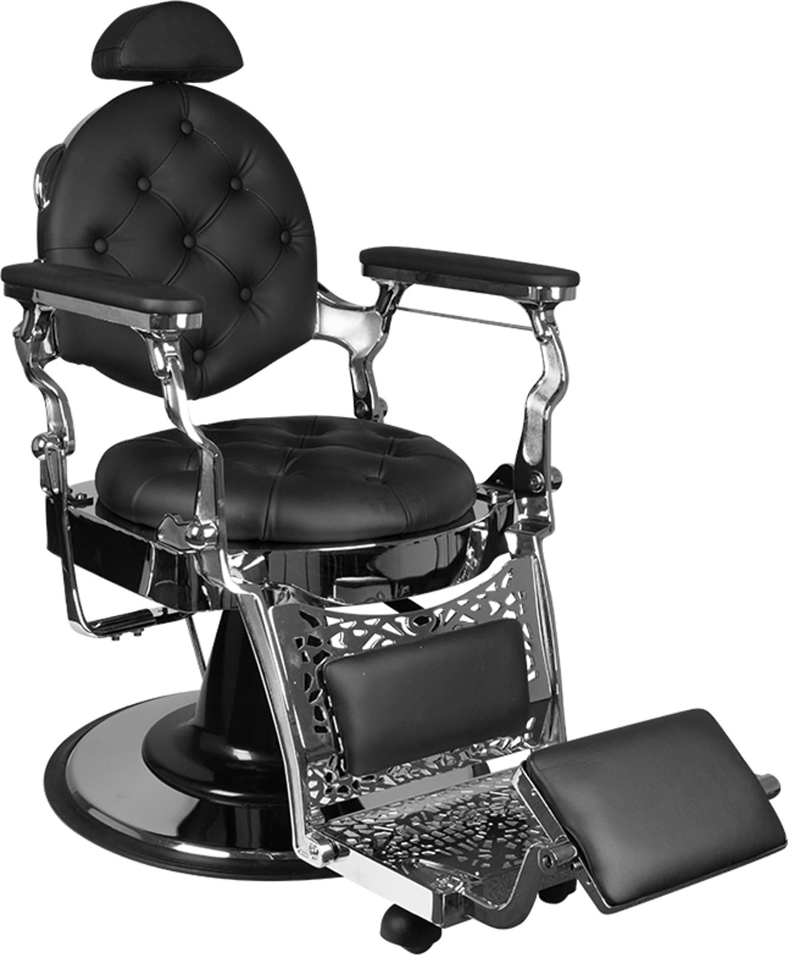 Activeshop Gabbiano fotel barberski Giulio Silver czarny