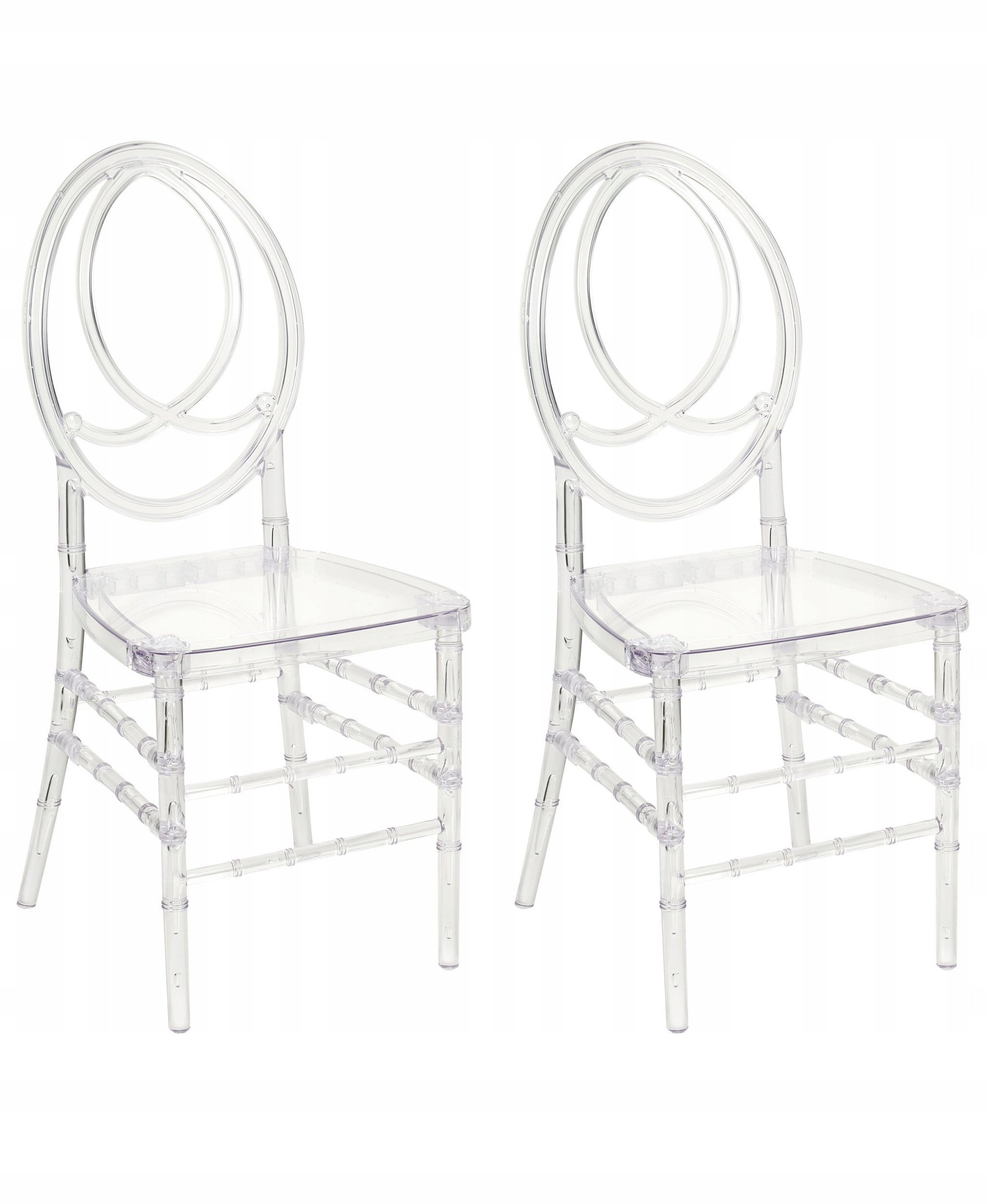 Beliani Zestaw 2 krzeseł do jadalni MIDWAY Przezroczysty
