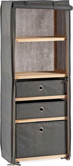 Bigbuy Home Regał Szary Drewno Materiał (28 x 113 x 42 cm)