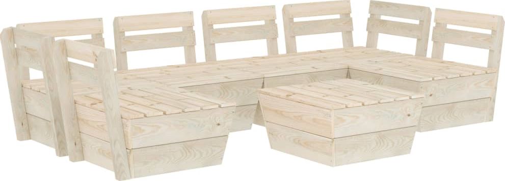 vidaXL VidaXL 7-cz. zestaw mebli z palet do ogrodu, impregnowany świerk