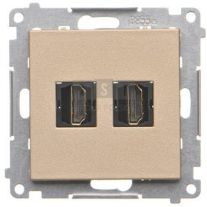TGHDMI2.01/114 Simon 55 Gniazdo HDMI podwójne (moduł) Jasnoszary mat TGHDMI2.01/114