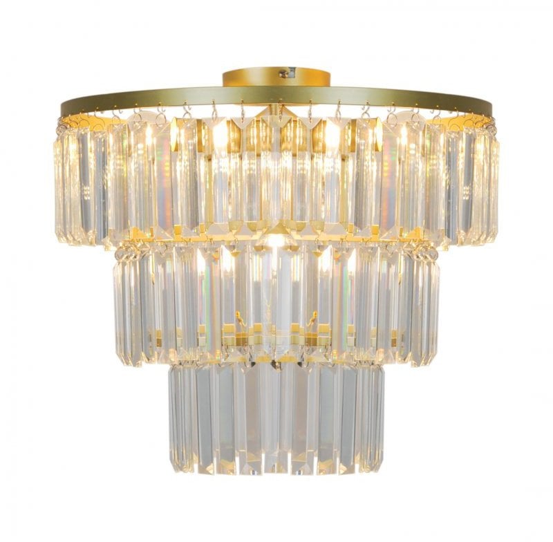 Zuma Line Tifanny P17127-4-GD plafon lampa sufitowa 4x40W E14 złoty/transparentny