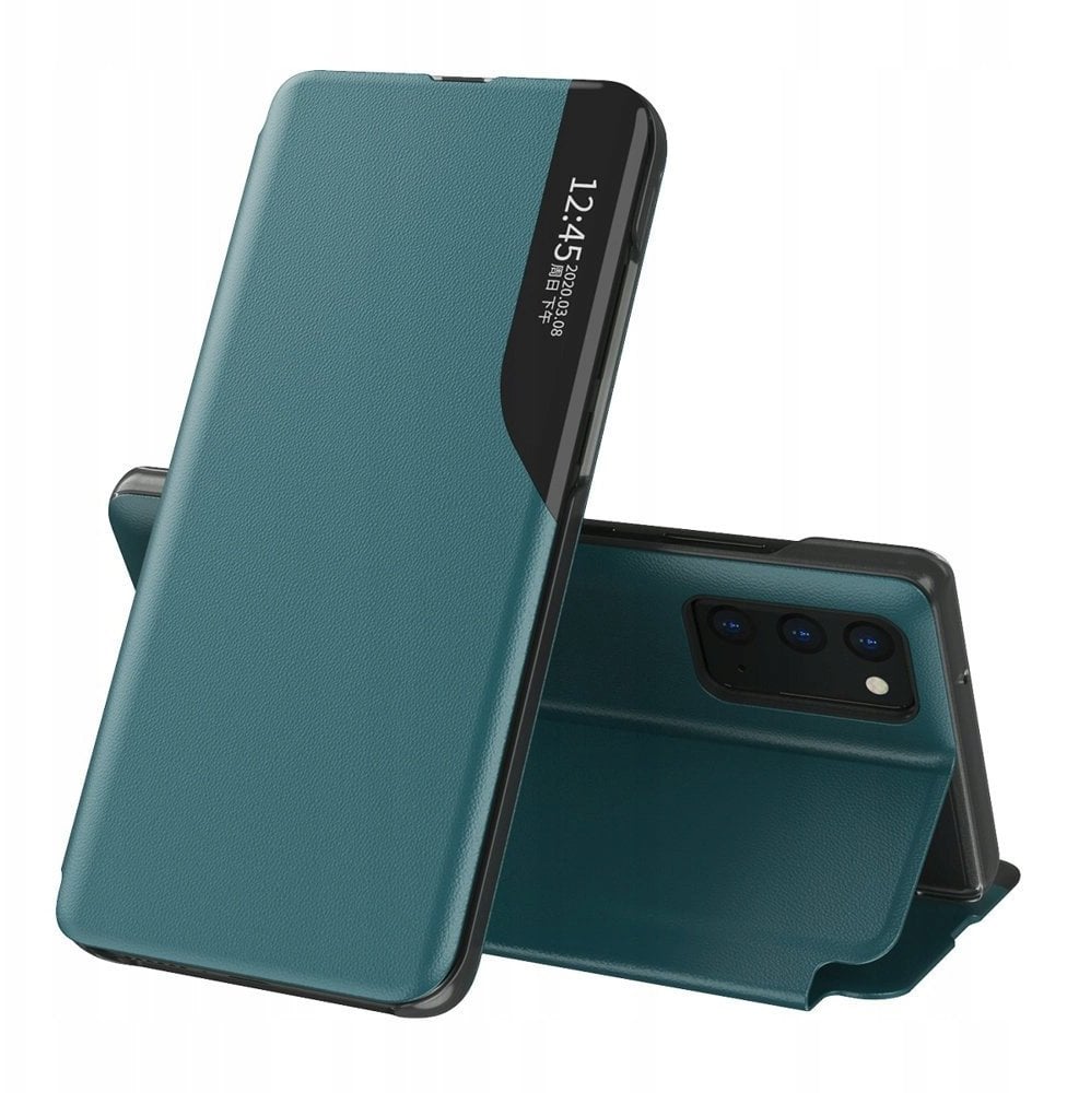 Hurtel Eco Leather View Case* elegancki futerał etui z klapką i funkcją podstawki Samsung Galaxy A72 4G zielony