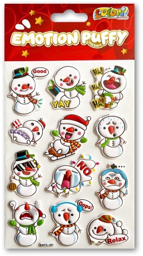 Naklejki puffy Emotion Snowmen