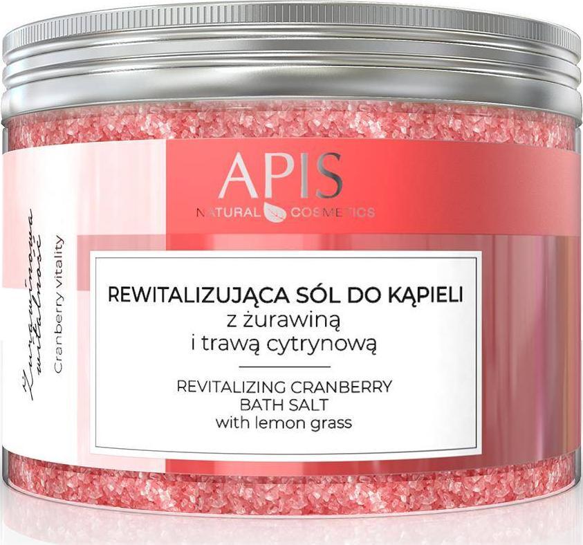 Apis APIS ŻURAWINOWA WITALNOŚĆ, REWITALIZUJĄCA SÓL DO KĄPIELI Z ŻURAWINĄ I TRAWĄ CYTRYNOWĄ, 650 G