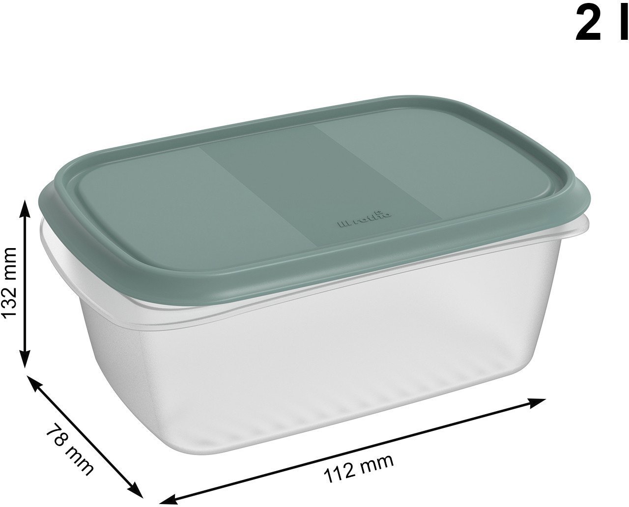 FOODKEEPER RECTANGULAR 2L PLSTIC