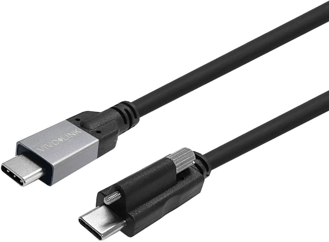 Kabel USB VivoLink USB-C - USB-C 1.5 m Czarny (USB-C Screw to USB-C Cable)