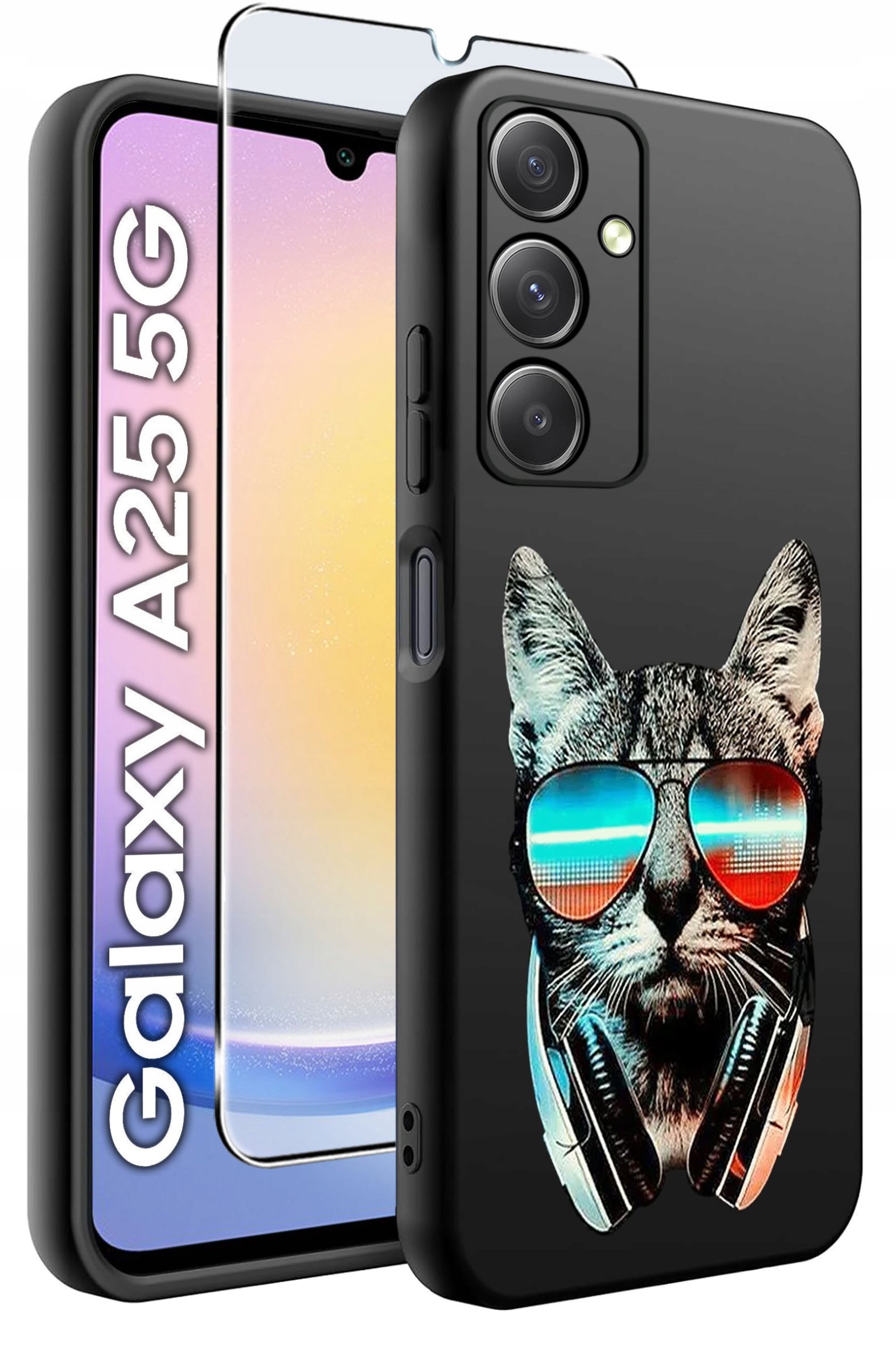 ETUI do Samsung A25 5G WZORY | SILIKONOWE MATT CASE + SZKŁO HARTOWANE 9H