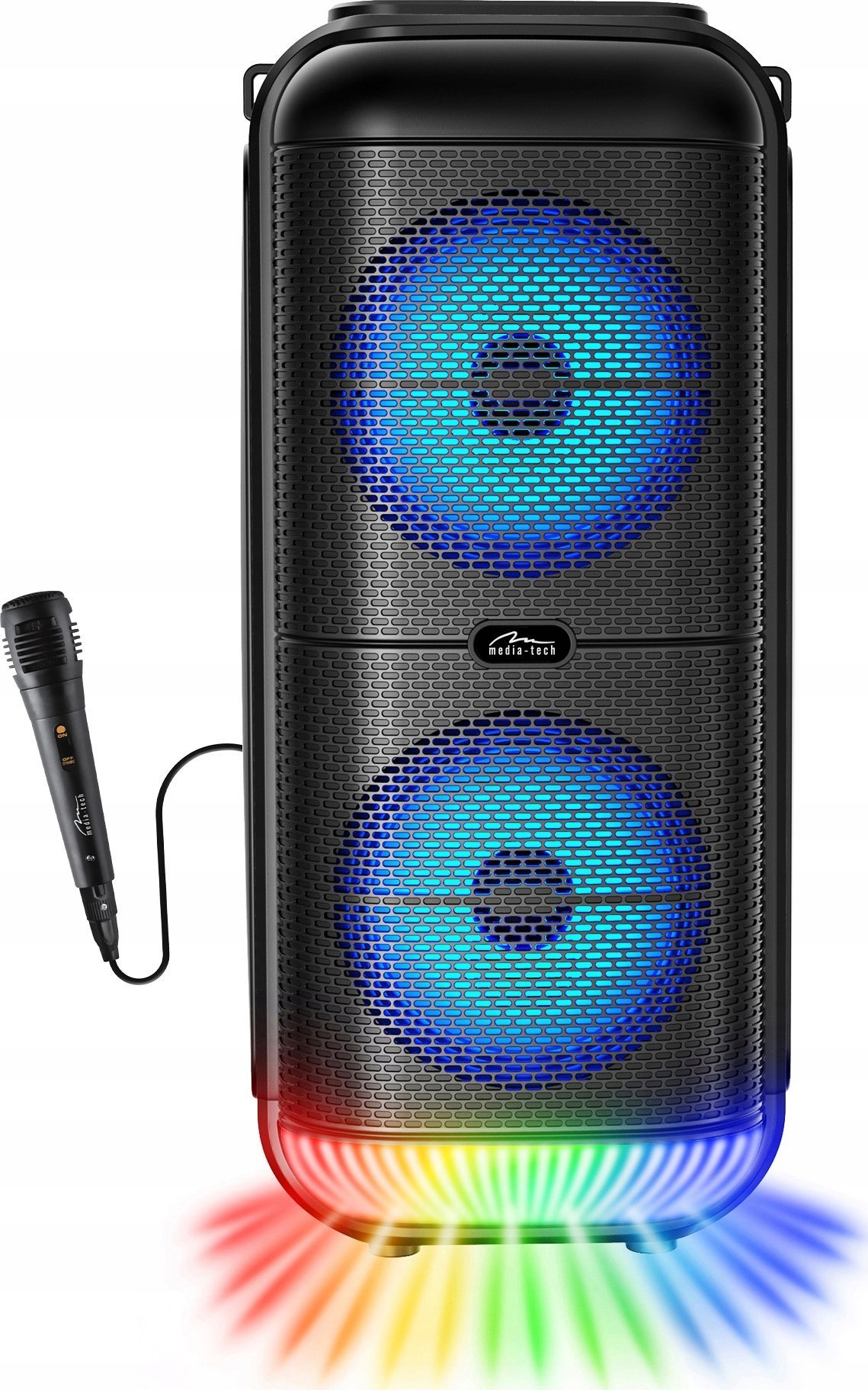 Głośnik Media-Tech MEDIA-TECH BT POWER AUDIO DISCO Przenośny głośnik Bluetooth 5.3 z iluminacją typu disco KARAOKE radio FM MP3 50W RMS 900W PMPO