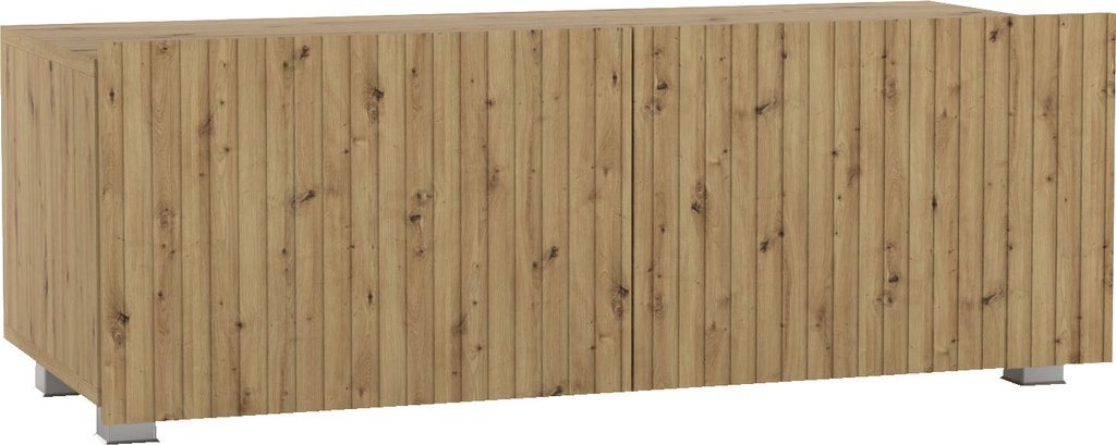 Ravio Szafka RTV Kolder 100 cm w kolorze dąb artisan i z ryflowanymi frontami