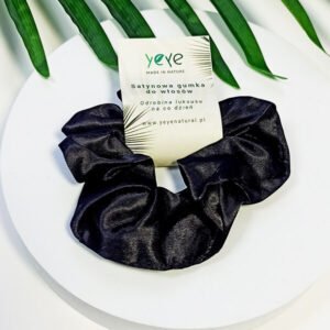 Satynowa gumka do włosów Yeye Czarny