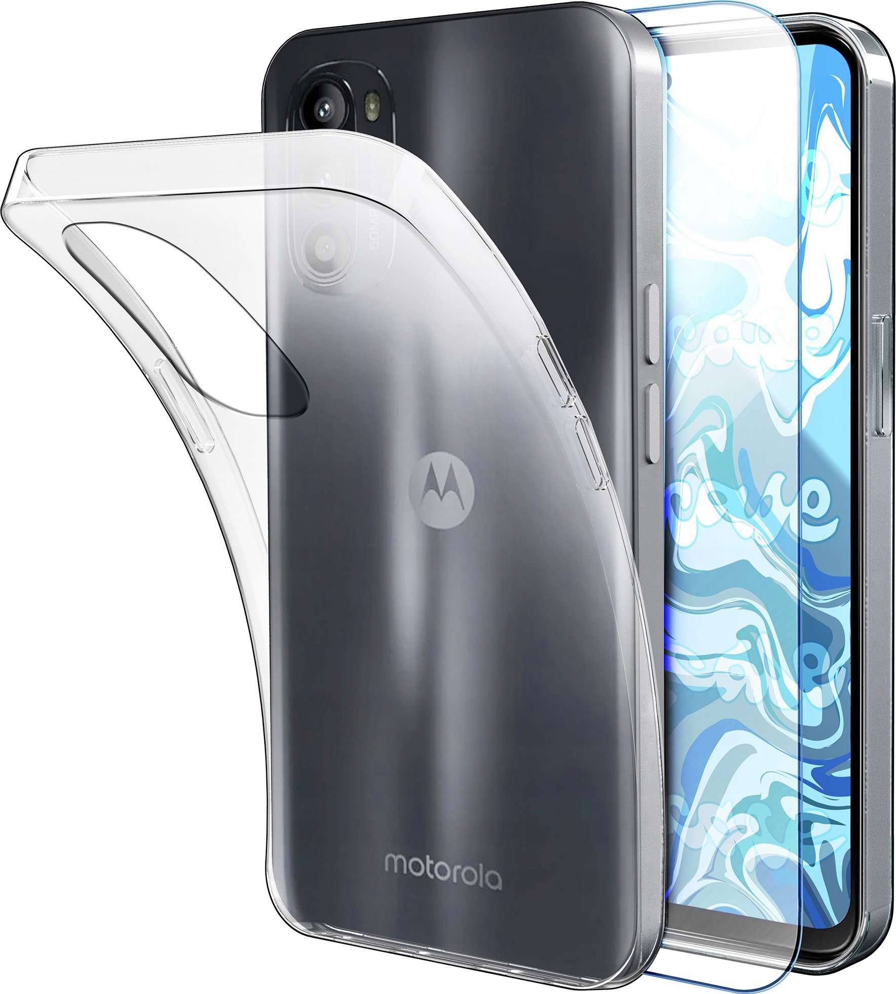 Etui Do Motorola Moto G52 / G82 (Przezroczyste, Silikon, Ochronne) Szkło