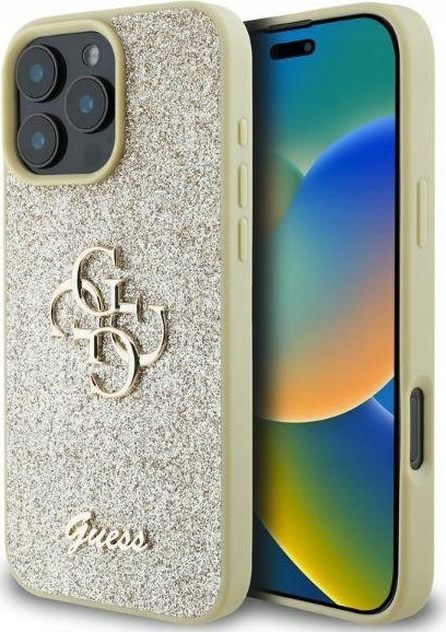 Guess Guess GUHCP16XHG4SGD iPhone 16 Pro Max 6.9" złoty/gold hardcase Fixed Glitter Big 4G