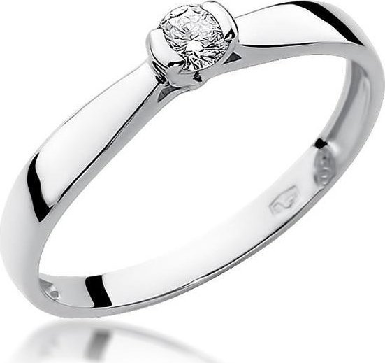 Best Diamonds złoty pierścionek z brylantem 0.08ct 11