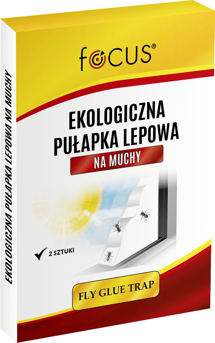 Ekologiczna pułapka lepowa na muchy narożna na okno 2 sztuki Focus