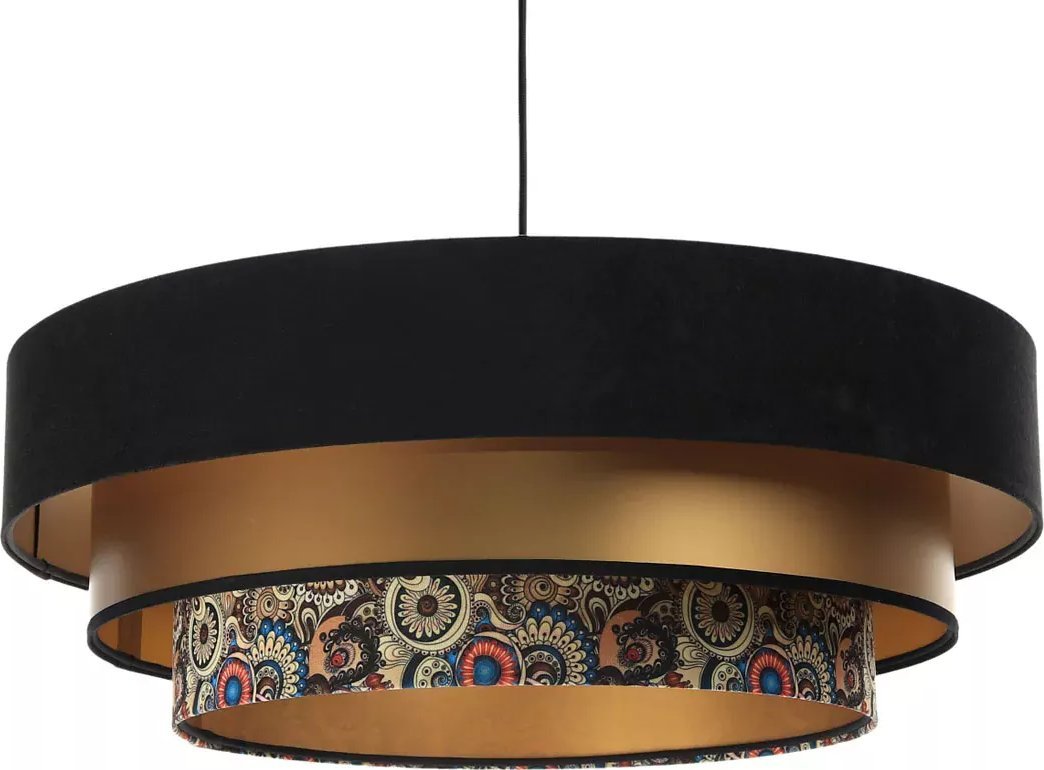 Lampa wisząca Lumes Czarno-złota elegancka lampa wisząca nad stół - S448-Ilia