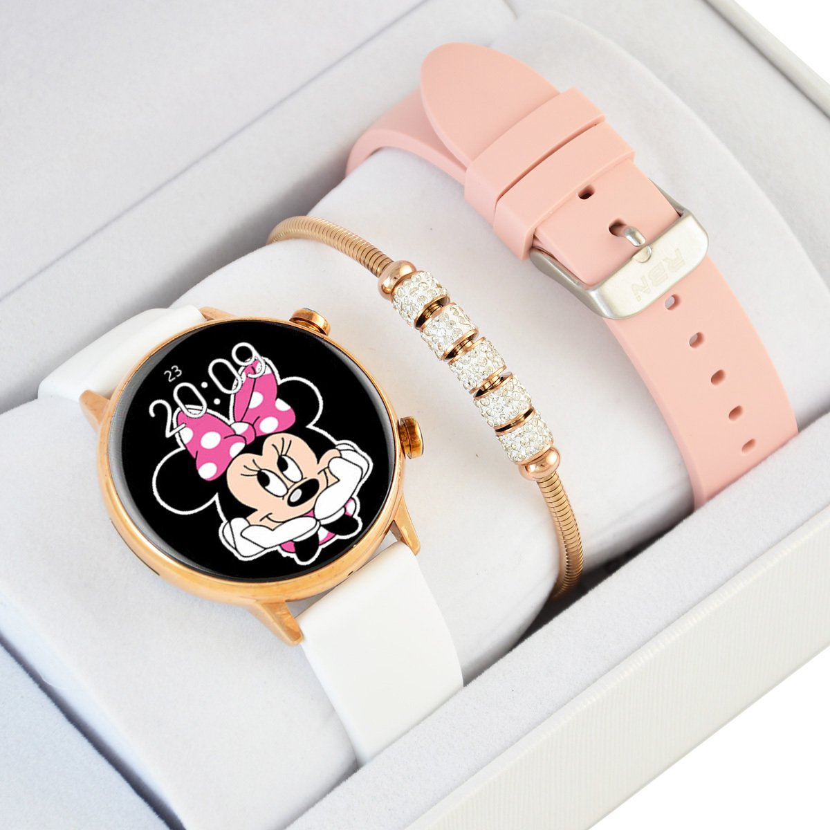 Zestaw KOMUNIA zegarek SMARTWATCH Rubicon RNCF09/ 2 paski + bransoletka