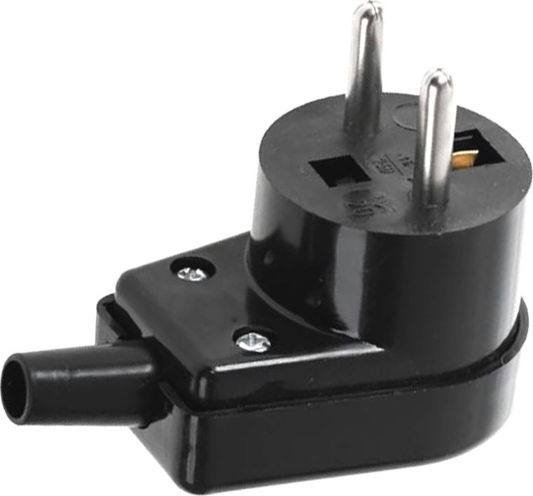 ViPlast Wtyczka kątowa z uziemieniem 16A 250V czarna 220-05