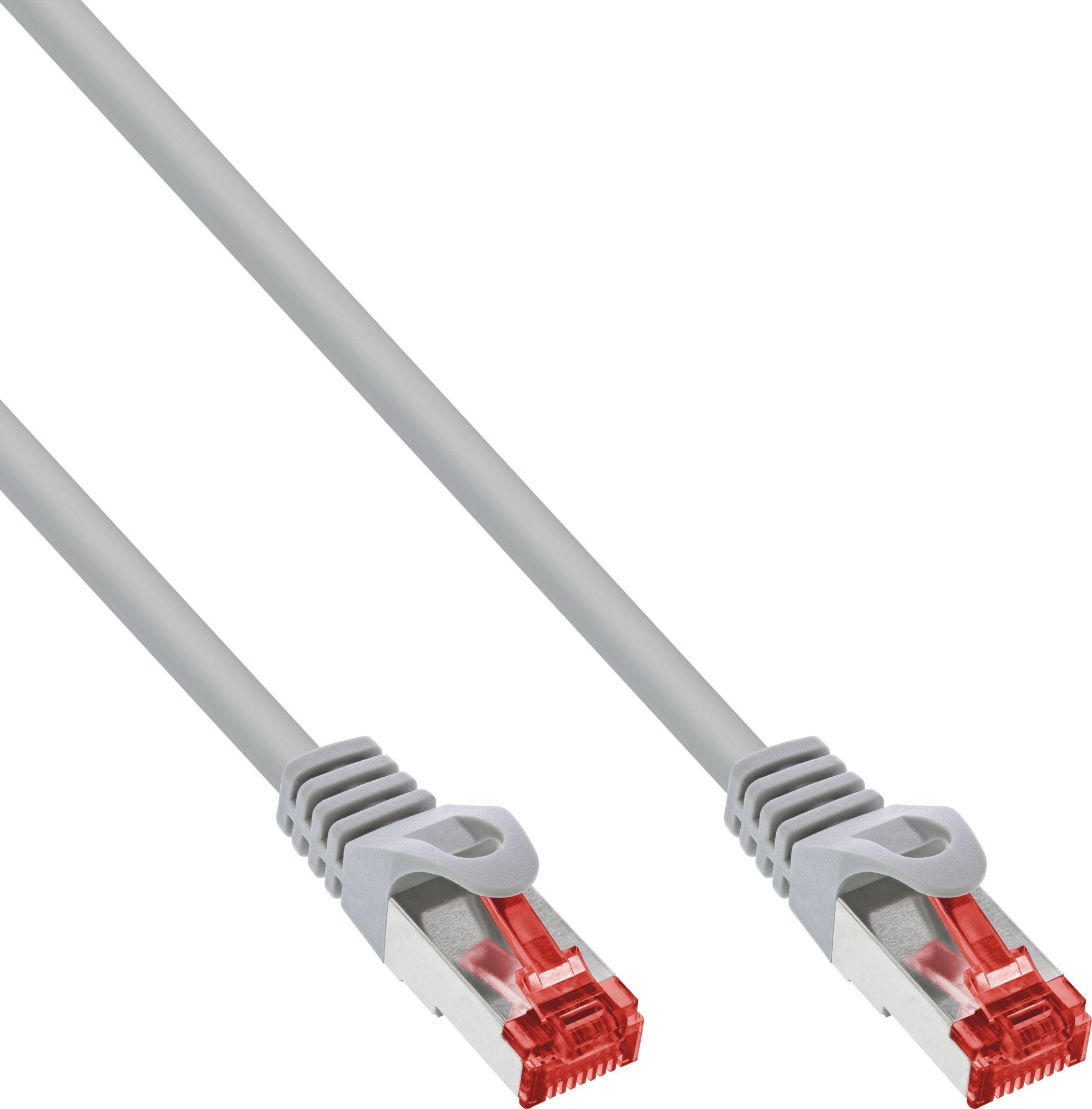 InLine® Patchkabel, S/FTP (PiMf), Cat.6, 250MHz, PVC, Kupfer, grau, 0,3m